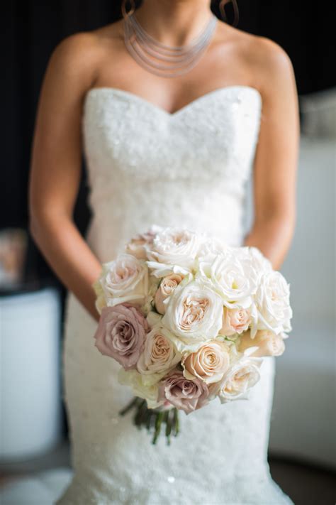Ivory And Champagne Rose Bridal Bouquet