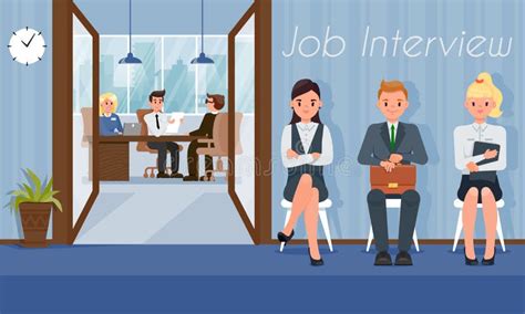 Job Interview And Recruiting Vector Illustration Stock Vector