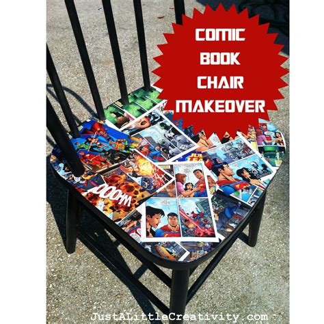 Kapow Comic Book Chair Makeover Comics Spray Paint Mod Podge Diy