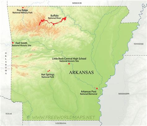 Arkansas Physical Wall Map By Raven Maps Map Of Arkansas Wall Maps Map