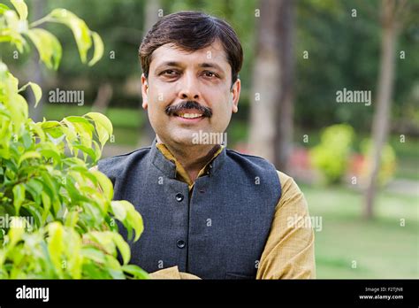 Indian Adult Man Standing Garden Stock Photo Alamy
