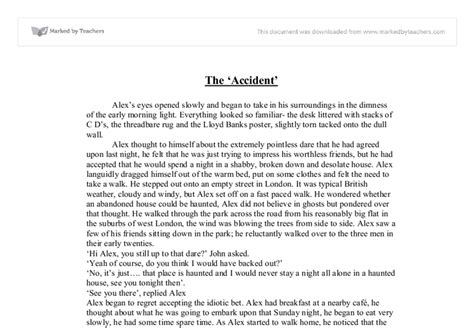 English Descriptive Writing The Accident Gcse English Marked By Teachers Com