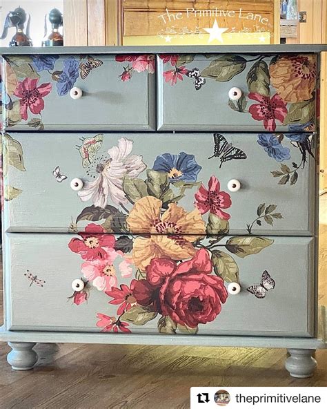 Painted Dresser With Transfers Painted Furniture Decoupage Furniture