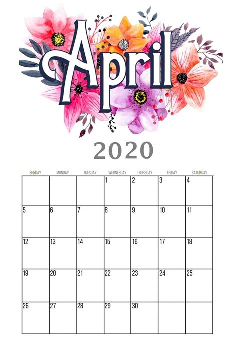 What's new on disney+ in april 2020 earth month disney+ will celebrate earth month with a curated collection of documentaries, series, and films from national geographic and disneynature: Free April 2020 Wall Calendar in 2020 | Wall calendar ...