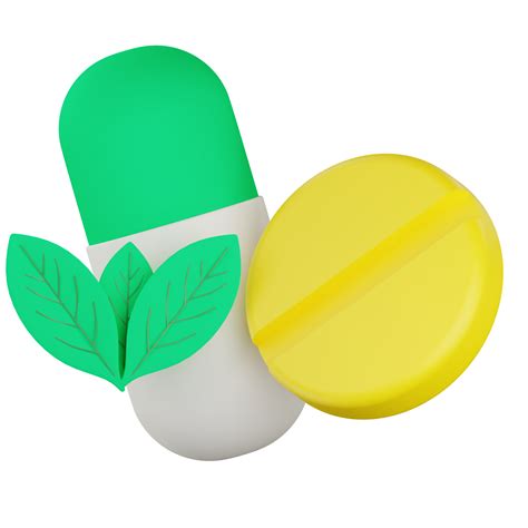 3d capsule and pill herbal medicine icon 15099583 PNG