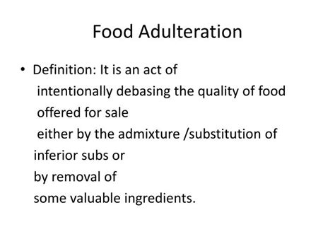 Ppt Food Adulteration Powerpoint Presentation Id1607322