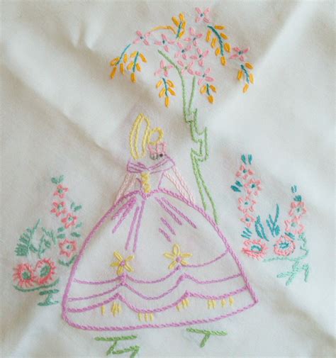 Then A Gorgeous Crinoline Lady Tablecloth With 4 Crinoline Ladies One In Each Corner Two Of