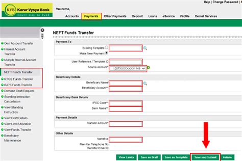 Karur Vysya Bank Kvb Net Banking How To Login And Transfer Funds