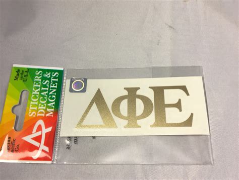 Delta Phi Epsilon Dphie Sorority Metallic Gold Letters Brothers And