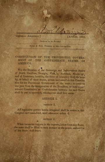 Constitution Of The Provisional Government Of The Confederate States Of