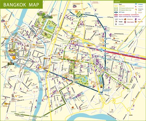 Detail Bangkok Map For Travelers Guide About Bts Bangkok Thailand