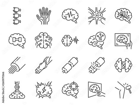Neurology Line Icon Set Included Icons As Neurological Neurologist