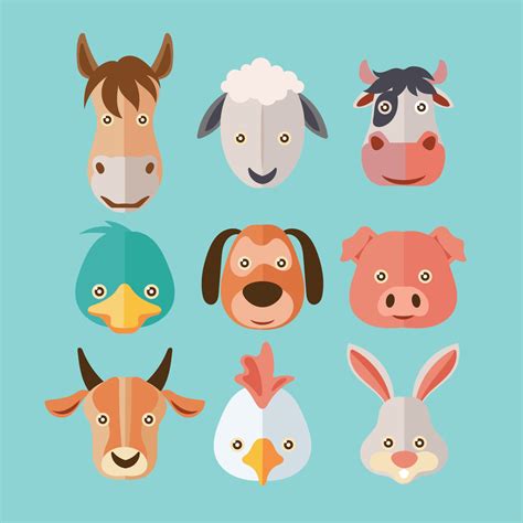 Farm Animal Faces Clip Art