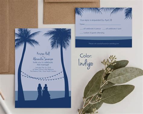 Custom Drawing Wedding Invites Custom Beach Wedding Invitation Etsy