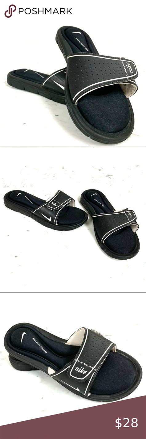 Like New NIKE Comfort Footbed Black Velcro Slip On Velcro Strap