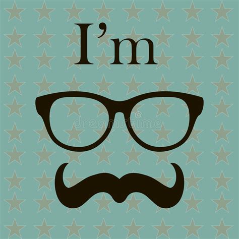 Print I Love Hipster Style Glasses And Mustaches Stock Vector Illustration Of Eyeglasses