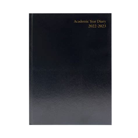 Academic Diary Day Per Page A5 Black 2022-2023 KF1A5ABK22 - Office