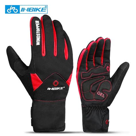 INBIKE Touch Screen Bike Gloves Winter Thermal Windproof Warm Full Finger Cycling Gloves