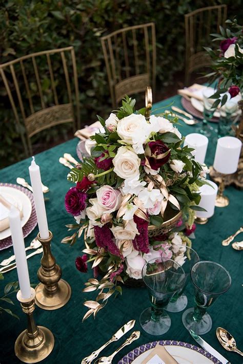 Royal Jewel Tone Wedding Color Palette | Green wedding decorations
