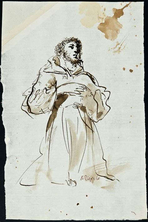 Giovanni Battista Tiepolo Later Babe Of Old Master Pen Ink Drawing Early Th
