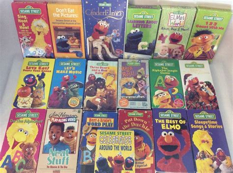 Sesame Street Lot Of 19 Vhs Video Tapes Big Bird Elmo Bert Ernie Ebay