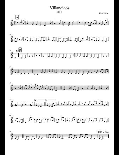 Villancicos Partitura 1 Sheet Music For Piano Download Free In Pdf Or Midi