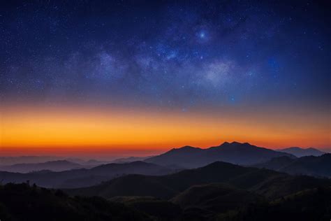 Download 4k Landscape Milky Way Night Sky Wallpaper