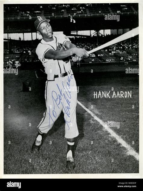 Hall Of Fame Baseball Player Hank Aaron With The Milwaukee Braves In