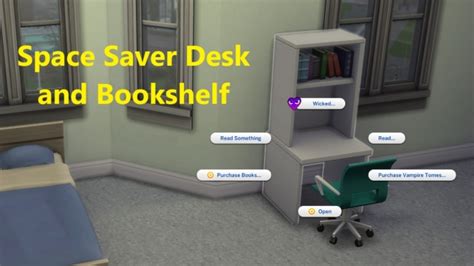 Space Saver Desk Bookshelf By Eynsims At Mod The Sims Sims 4 Updates