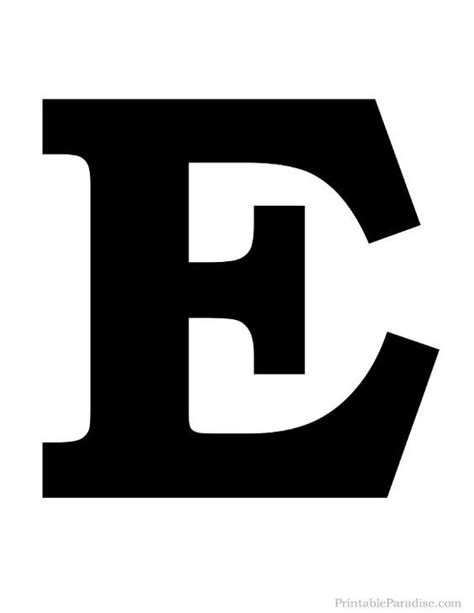 Printable Solid Black Letter E Silhouette Lettering Letter E