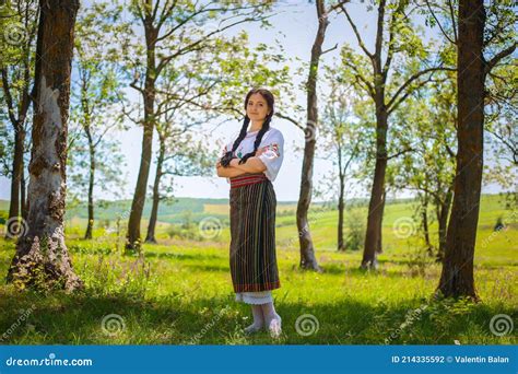 Girls Wearing Traditional Costume In Moldova Stock Photo Image Of