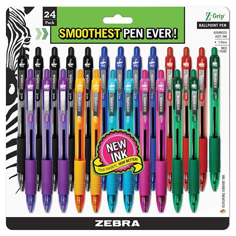 Zebra Pens Bulk Pack Of 24 Ink Pens Z Grip Retractable Ballpoint Pens