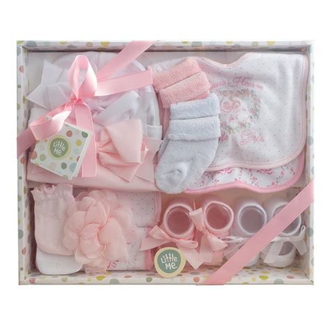 Same day & nationwide delivery is available. Little Me 13 Piece Newborn Baby Girl Essentials Gift Set ...