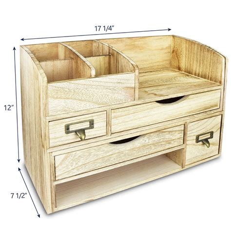 Ikee Design Adjustable Wooden Desktop Organizer Office Supplies Logo