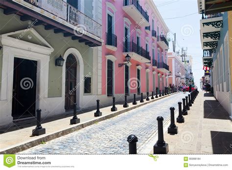 Calle Fortaleza Old San Juan Puerto Rico Editorial Stock Image