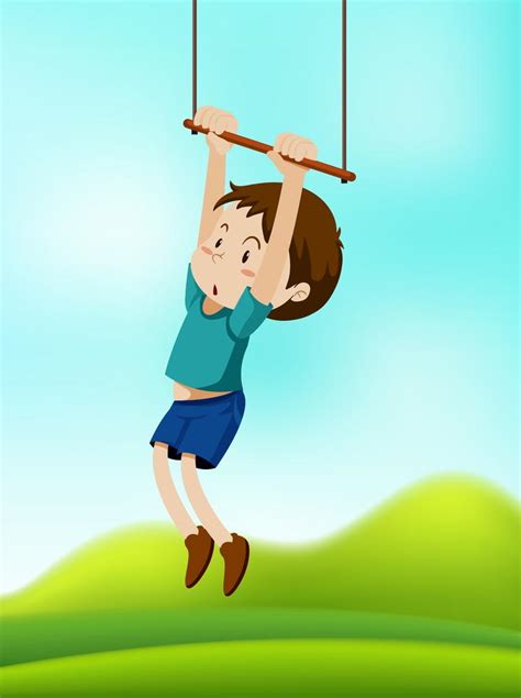 A Boy Hanging On Swing 295642 Vector Art At Vecteezy