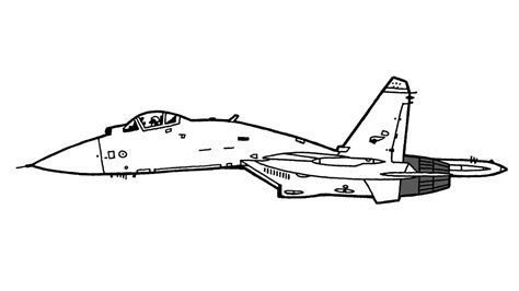 How To Draw A Fighter Jet Sukhoi Su Flanker Youtube