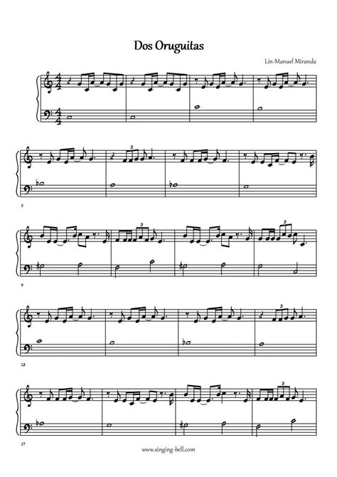 Dos Oruguitas Piano Tutorial Sheet Music Notes Chords Singing Bell