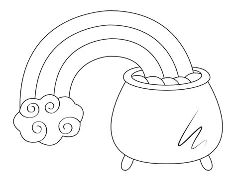 Coloring Pages Rainbow Pot Of Gold