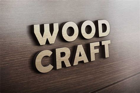 Free 3d Wooden Logo Mockup Mockuptree