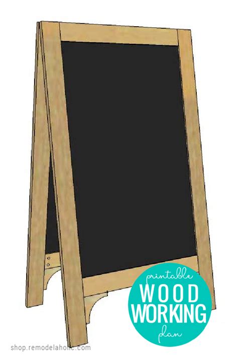 Diy Standing Chalkboard Easel Sign Woodworking Plans Remodelaholic