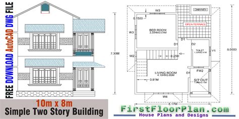 Simple Two Story Building Plans And Designs 550 Sq Ft Ruang Sipil
