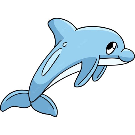 Premium Vector Dolphin Cartoon Colored Clipart Illustration