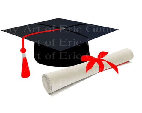 Black Graduation Cap With Red Tassel Diploma Birthday Edible Etsy