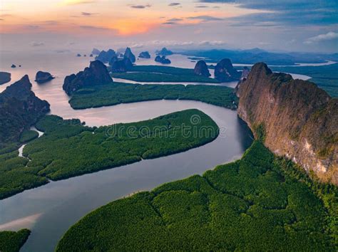 Aerial View Of Phang Nga Bay Thailand Stock Photo Image Of Scenic