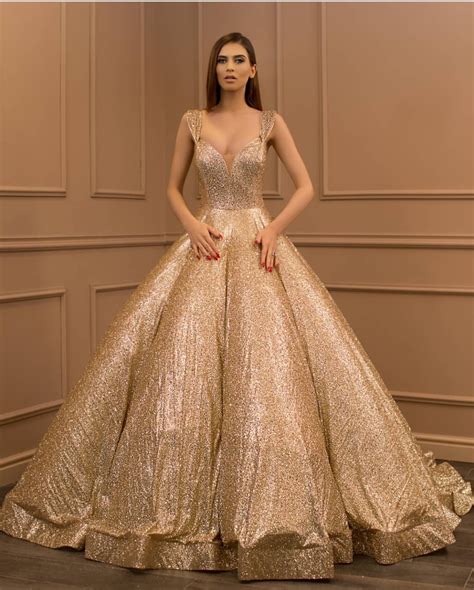 Gold Sparkling Ball Gown Slaylebrity