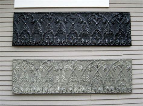 Tin and aluminum ceiling tiles are a decorative element popularized in the united states in the late 19th and early 20th centuries as an alternative to even today, tin ceilings are often painted white to imitate the plaster ceilings of yesteryear but increasingly, consumers are choosing designer colors. wall Architecture Gray - Large Antique Ceiling Tin Tile ...