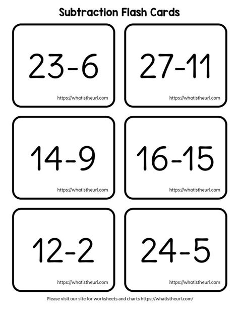 It Is A Free Flashcards Printable For Subtraction You Can Print About