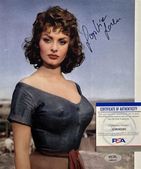 Sophia Loren Signed 8x10 Photo Psadna Coa Sexy Actress Legend Italian
