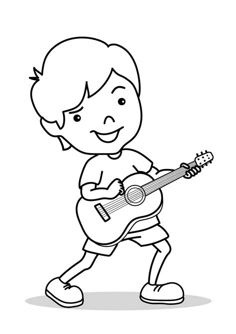 Boy Guitar Coloring Pages Coloring Pages